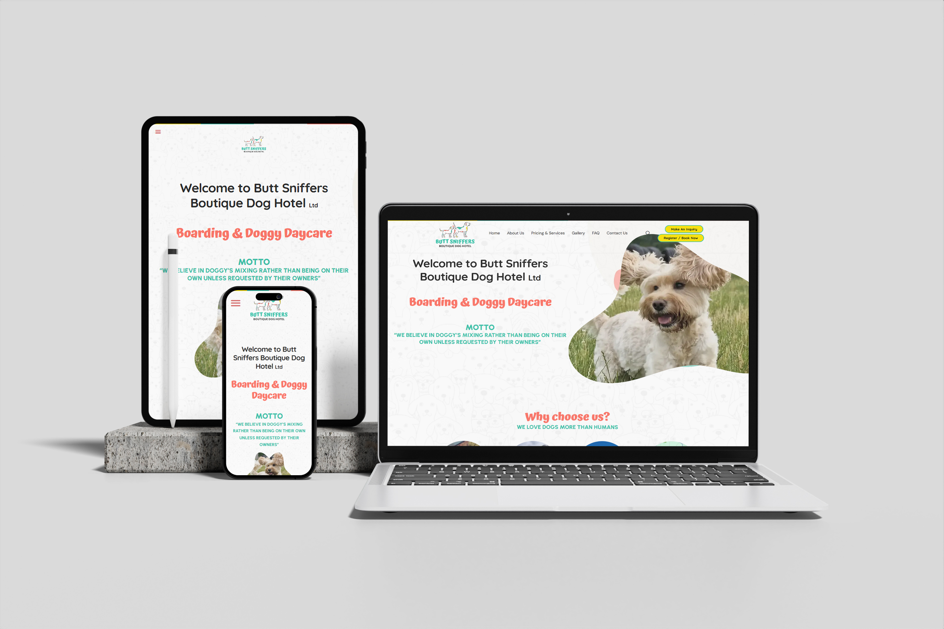 ButtSniffers Dog Hotel website