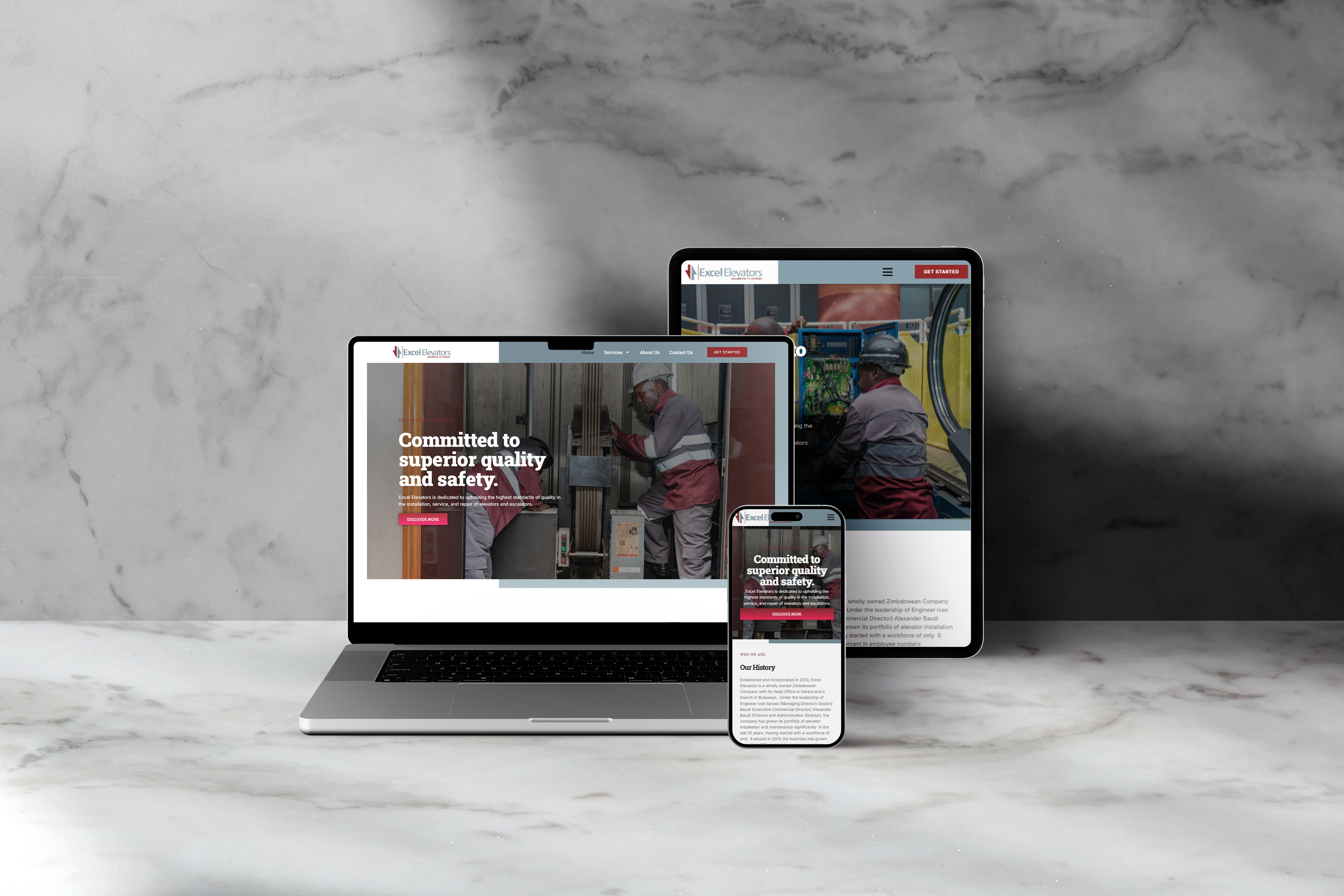 Excel Elevators website